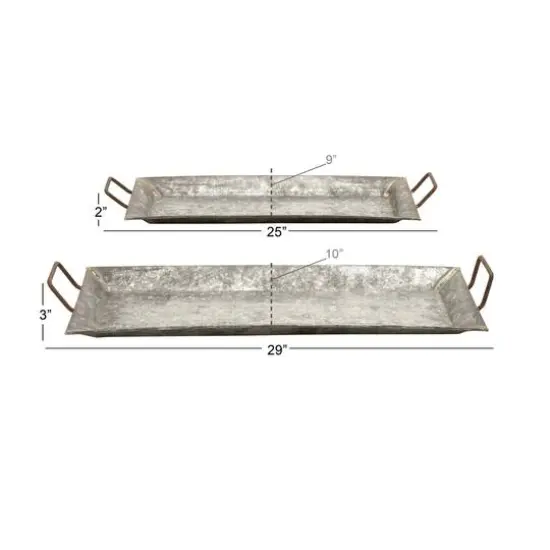 Gray Metal Farmhouse Tray Set {8}