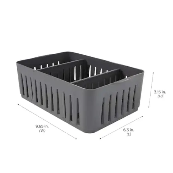 Simplify Gray Stackable Organizer Bin with Adjustable Dividers {2}