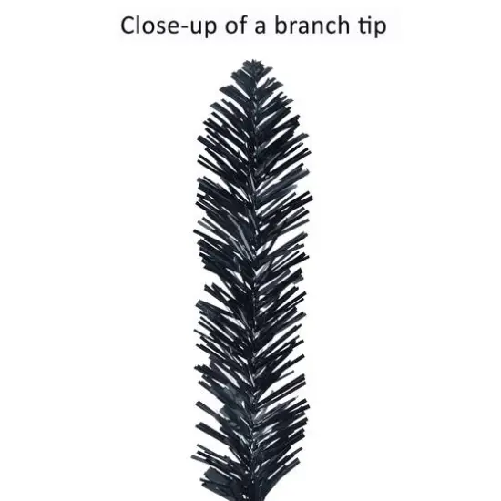 6ft. Pre-Lit Black Tinsel Artificial Tree, Clear Lights {7}