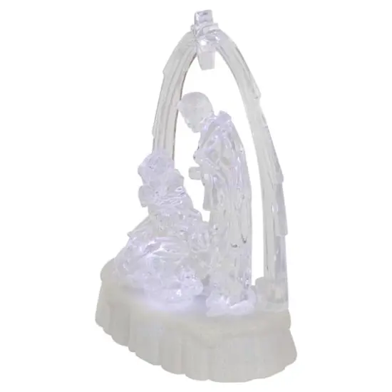 7'' LED Lighted Musical Icy Crystal Nativity Scene Christmas Decoration {6}