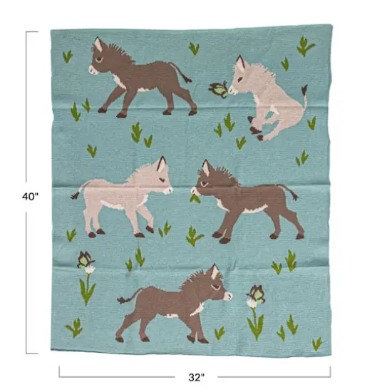 Hello Honey&reg; Donkey Prints Cotton Knit Baby Blanket {4}