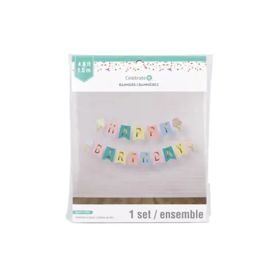 5ft. Ice Cream Happy Birthday Banner Set by Celebrate It&trade; {3}