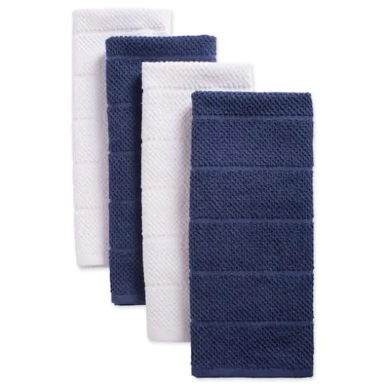 DII&reg; Assorted French Blue Basic Chef Terry Dishtowel, 4ct. {1}