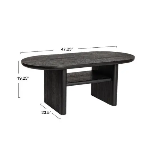 Hello Honey&reg; Black Sturdy Firwood Coffee Table {6}