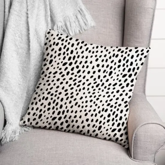 Black and White Spots 18" x 18" Throw Pillow {4}