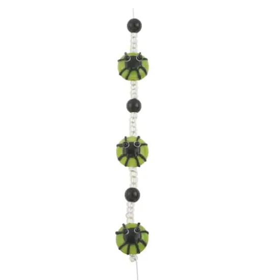Green & Black Spider Lampwork Glass Bead Mix by Bead Landing&trade; {4}