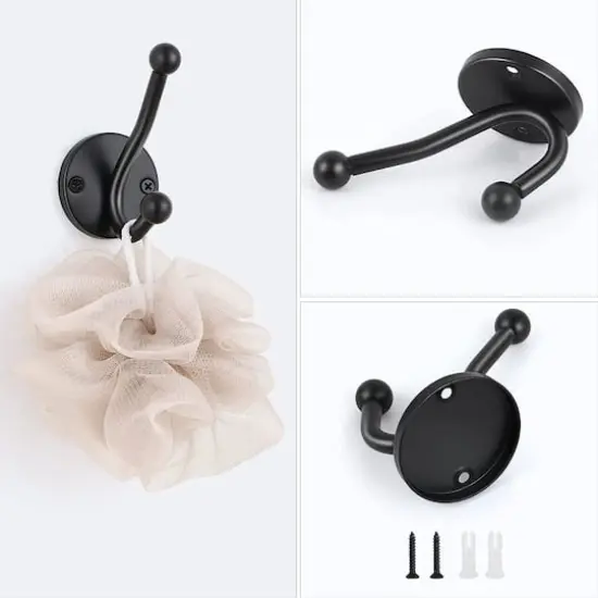 Stainless Steel Towel Ring & Toilet Paper Holder Set Black {6}