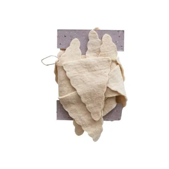 Hello Honey® 6ft. Cream Handmade Wool Felt Pennant with Scalloped Edges Garland {4}