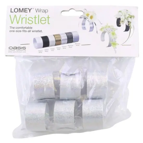 JAM Paper White Shimmer Wrap Wristlets, 6ct. {1}