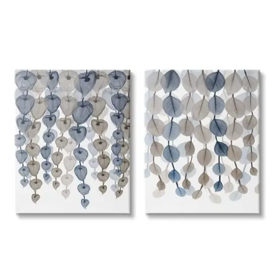 Stupell Industries Neutral Blue & Brown Falling Vines Canvas Wall Art Set {1}