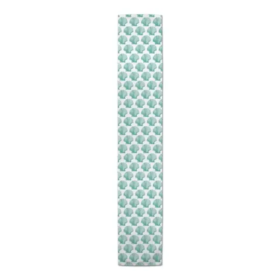 Shells Indoor/Outdoor Table Runner Teal Shells {1}