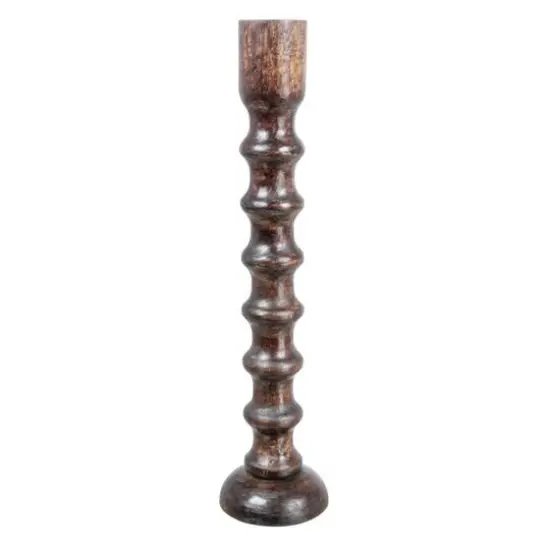 Hello Honey&reg; Hand Carved Wood Taper Candle Holder {5}