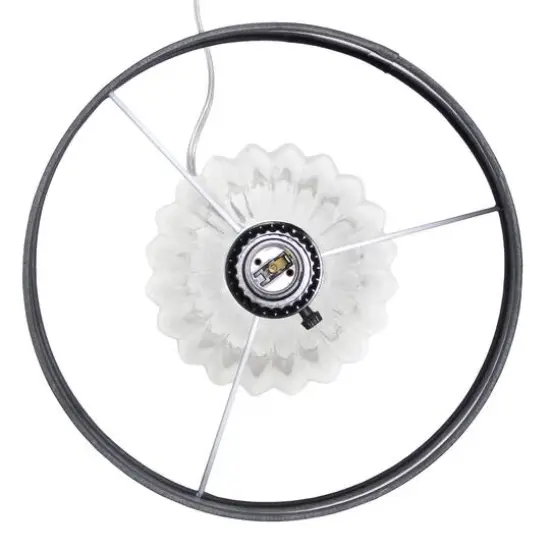 Lalia Home 18" Clear Fluted Glass Bedside Table Lamp with Gray Shade {10}