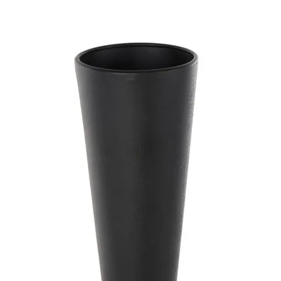 22" Black Metal Art Deco Style Fluted Vase {6}