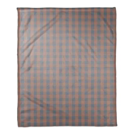 Plaid Coral Fleece Blanket Maroon {1}