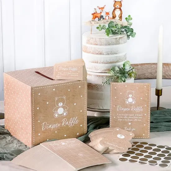 Kate Aspen&reg; Kraft Bear Diaper Raffle & Scratch Off Game Set {1}