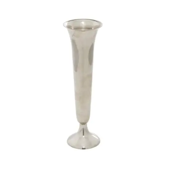 14" Silver Aluminum Traditional Vase {3}