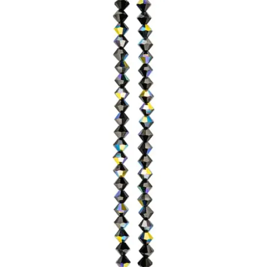 Preciosa Glass Crystal Bicone Beads, 6mm by Bead Landing&trade; Jet AB {4}