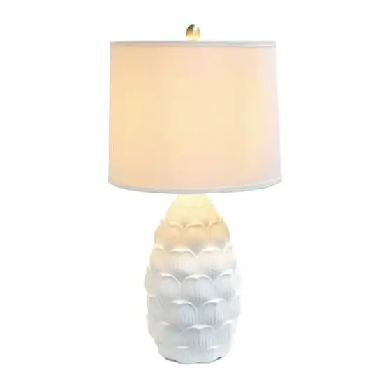 Elegant Designs White Table Lamp with Fabric Shade {3}