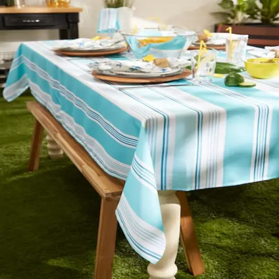 DII&reg; Beach House Stripe Print Outdoor Tablecloth 60x84" {7}