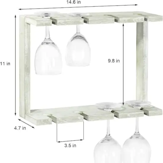 NEX™ Wall Mounted Wine Glass Stemware Rack Holder Hanger, 2ct. Gray Green {3}