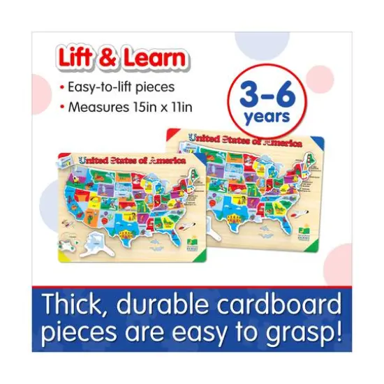 Lift & Learn Puzzle - USA Map: 40 Pcs {7}