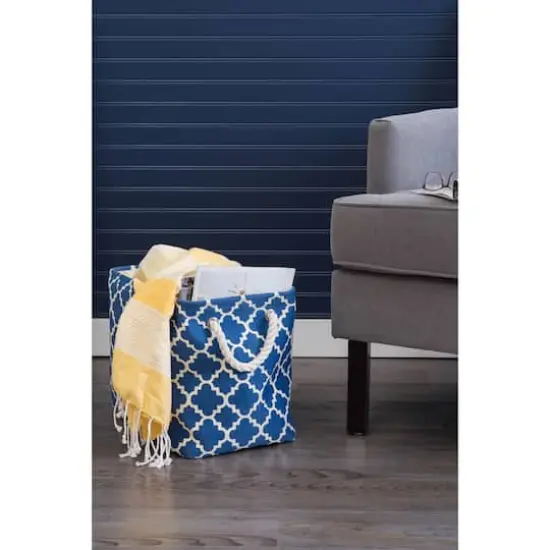 DII&reg; Medium Rectangle Polyester Lattice Bin Navy {7}