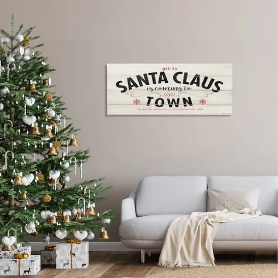 Stupell Industries Santa Claus Coming To Town Rustic Canvas Wall Art {3}