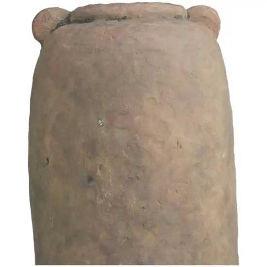 21" Brown Ceramic Distressed Terra Cotta Vase {6}