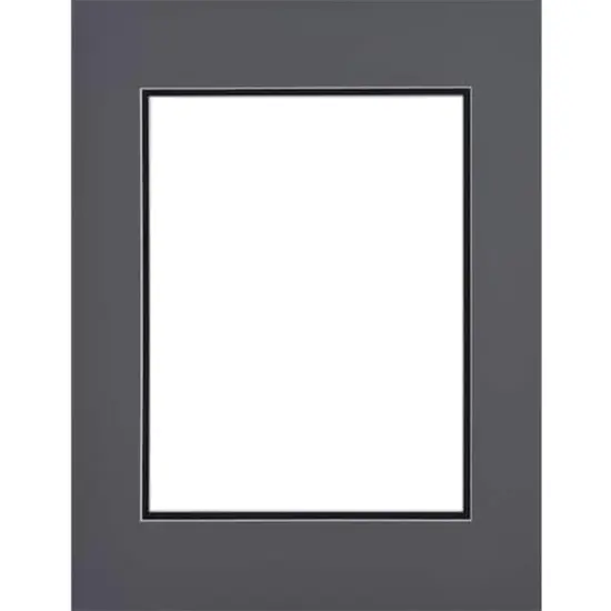 16" x 20" Zinc Gray & Black Double Mat by Studio D&eacute;cor&reg;, 11" x 14" Opening Size {1}