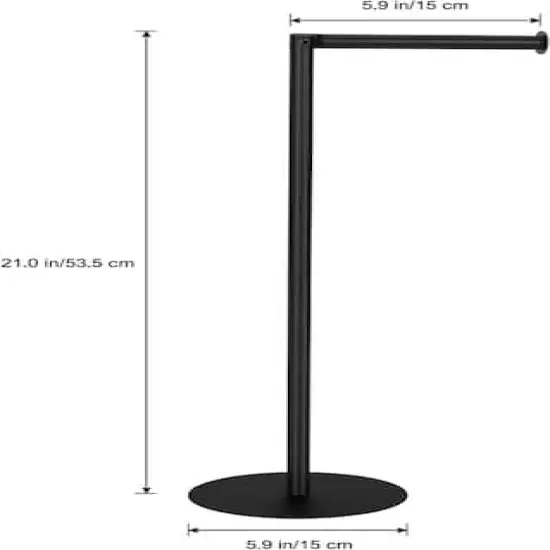 NEX&trade; 21" Black Freestanding Metal Toilet Paper Holder {3}