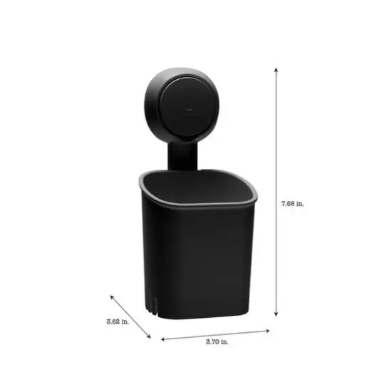 Bath Bliss Matte Black Gel Suction Toothbrush Holder {6}