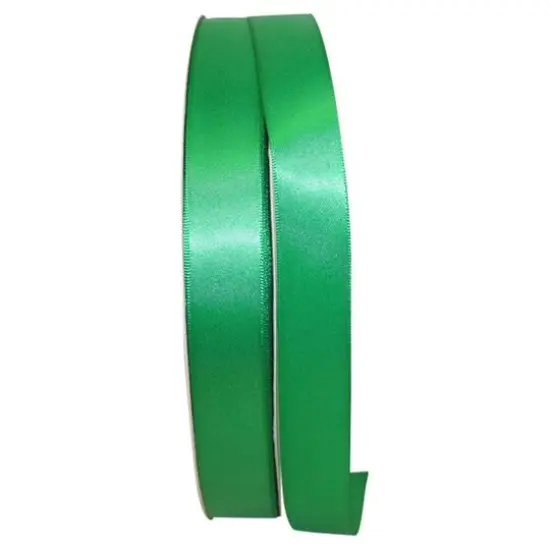 JAM Paper 7/8" x 100yd. Double Face Satin Ribbon Emerald {1}