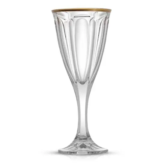 JoyJolt&reg; 6oz. Gold Rimmed Windsor Crystal White Wine Glasses, 2ct. {6}