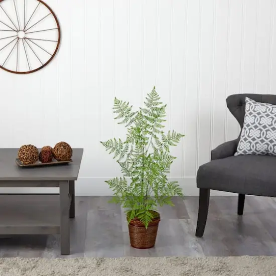 3ft. Ruffle Fern Artificial Tree in Basket {4}