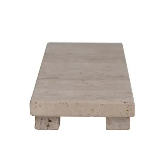 Hello Honey® Beige Scandinavian Travertine Footed Charcuterie Board {1}