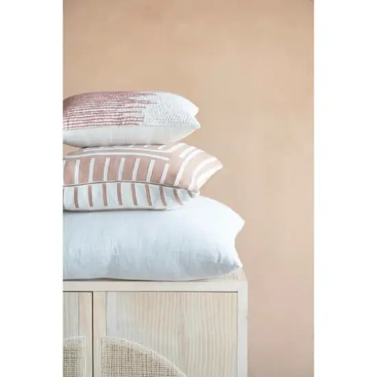 Hello Honey® Putty & Cream Lines Woven Cotton Reversible Pillow {3}