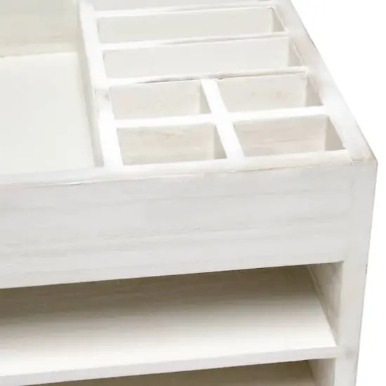Elegant Designs Whitewash Wood Cubbies & Letter Tray Desk Organizer {7}