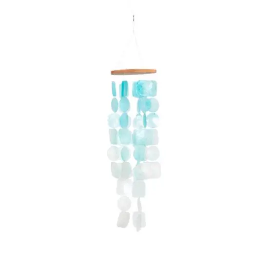 Blue Capiz shell Coastal Windchime, 24" {1}