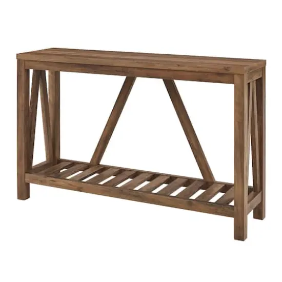 Walker Edison Reclaimed Barnwood Rustic A-Frame Entry Table {7}