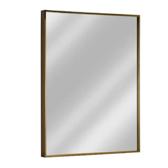 Head West Brassy Gold Spectrum Metal Rectangular Bathroom Vanity Mirror - 30" x 24" {1}