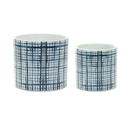 Decorative Criss-Cross Pattern Pot Set {1}