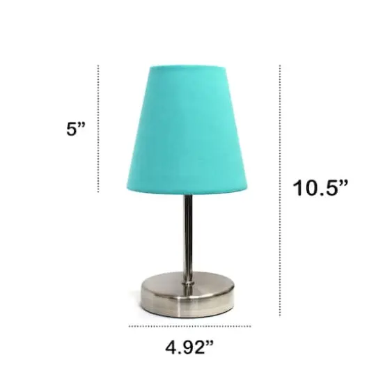 Creekwood Home Nauru 10.5" Sand Nickel Petite Metal Stick Table Lamp Blue {4}
