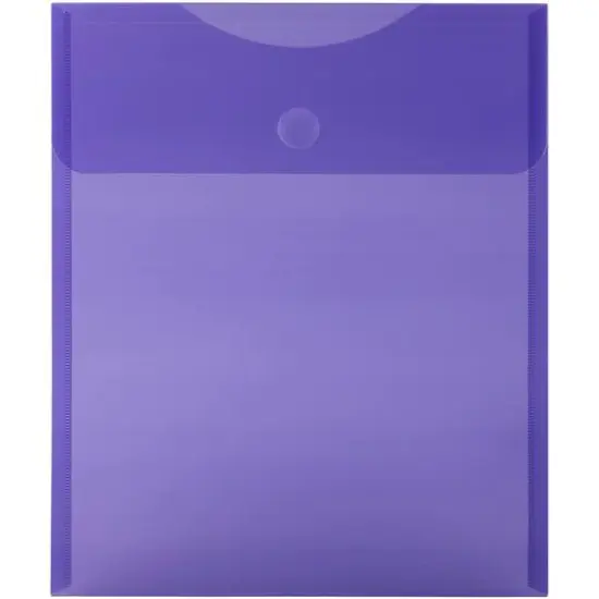 JAM Paper Open End Plastic Envelopes with Hook & Loop Closure, 24ct. Violet Purple {4}