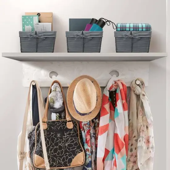 Sorbus 9" Gray Wire Baskets with Removable Liner, 3ct. {5}