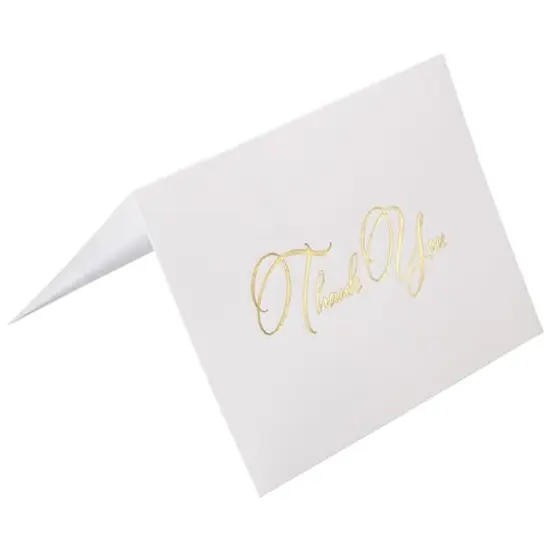 JAM Paper Blank Gold Script Thank You Card Set, 25ct. {3}