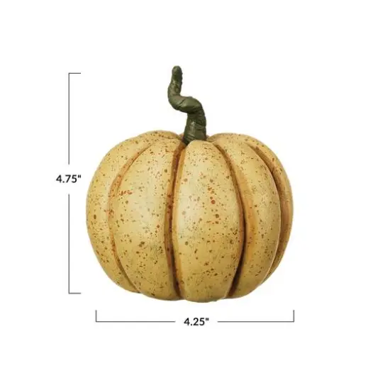 Hello Honey&reg; 4.75" Orange Pumpkin D&eacute;cor with Green Stem {4}