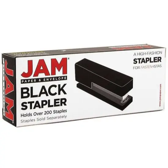 JAM Paper Desk Stapler & Staples Set Black/Yellow {5}