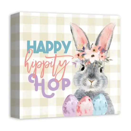 Happy Hippity Hop 12" x 12" Canvas Wall Art {3}