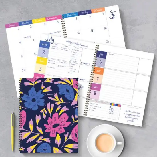 TF Publishing Large Bright Floral Blooms Undated Spiral Planner {5}